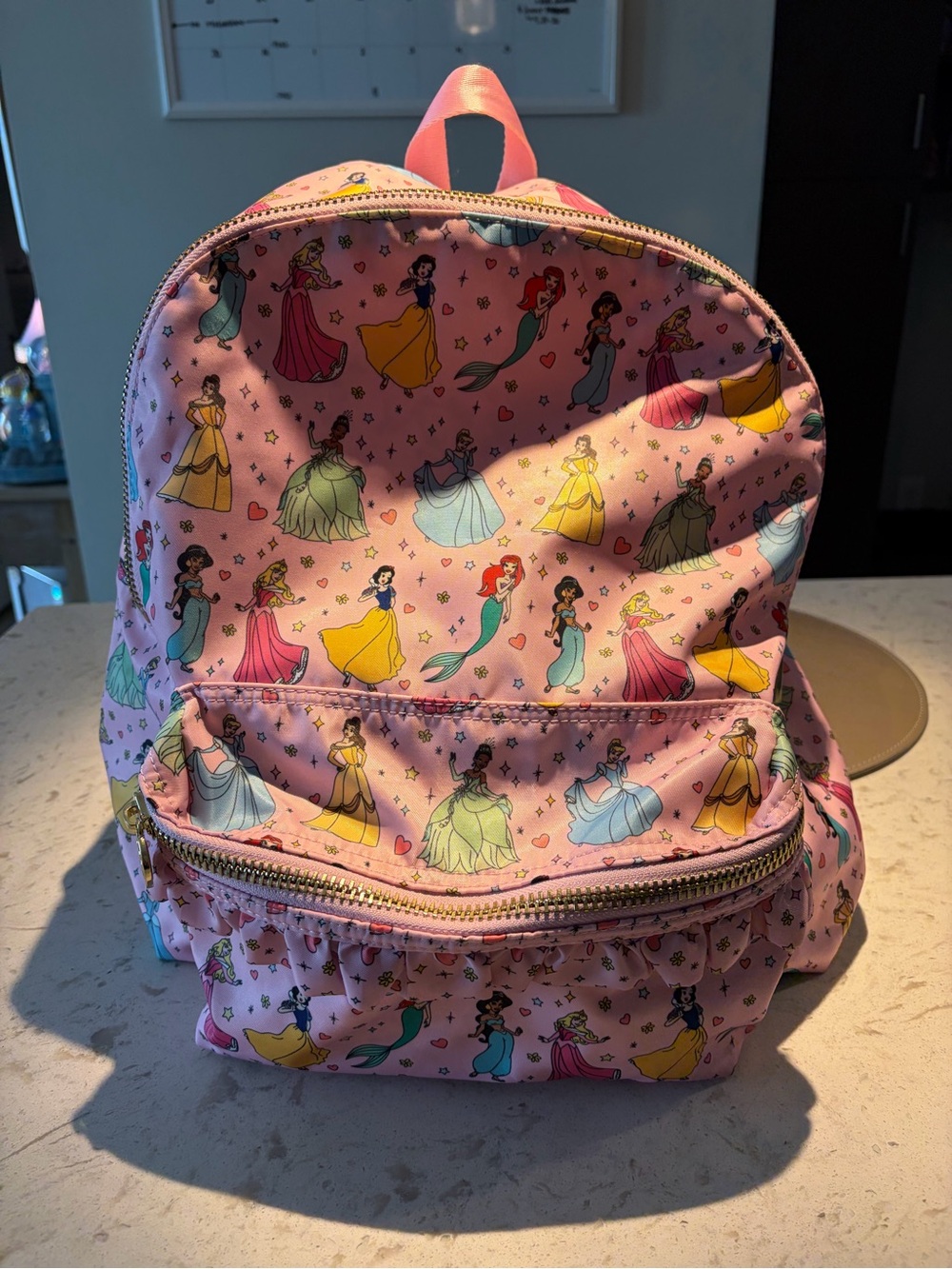 Disney Pink Princess Pattern Kids Backpack with Colorful Characters